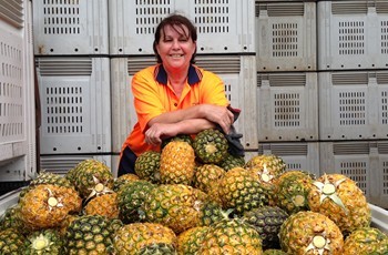 Pinata Farms' pineapple packer Ann Bathis