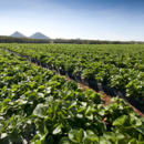 Fields of strawberries growing at Pinata Farms, Wamuran