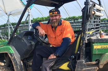 Pinata Farms worker Josh Iles